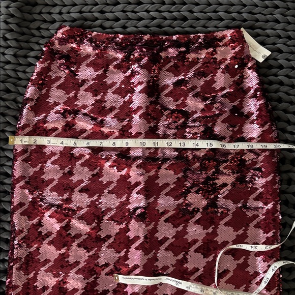 NWT Anthro Houndstooth Sequin Pencil Skirt Size 8 - Picture 4 of 6